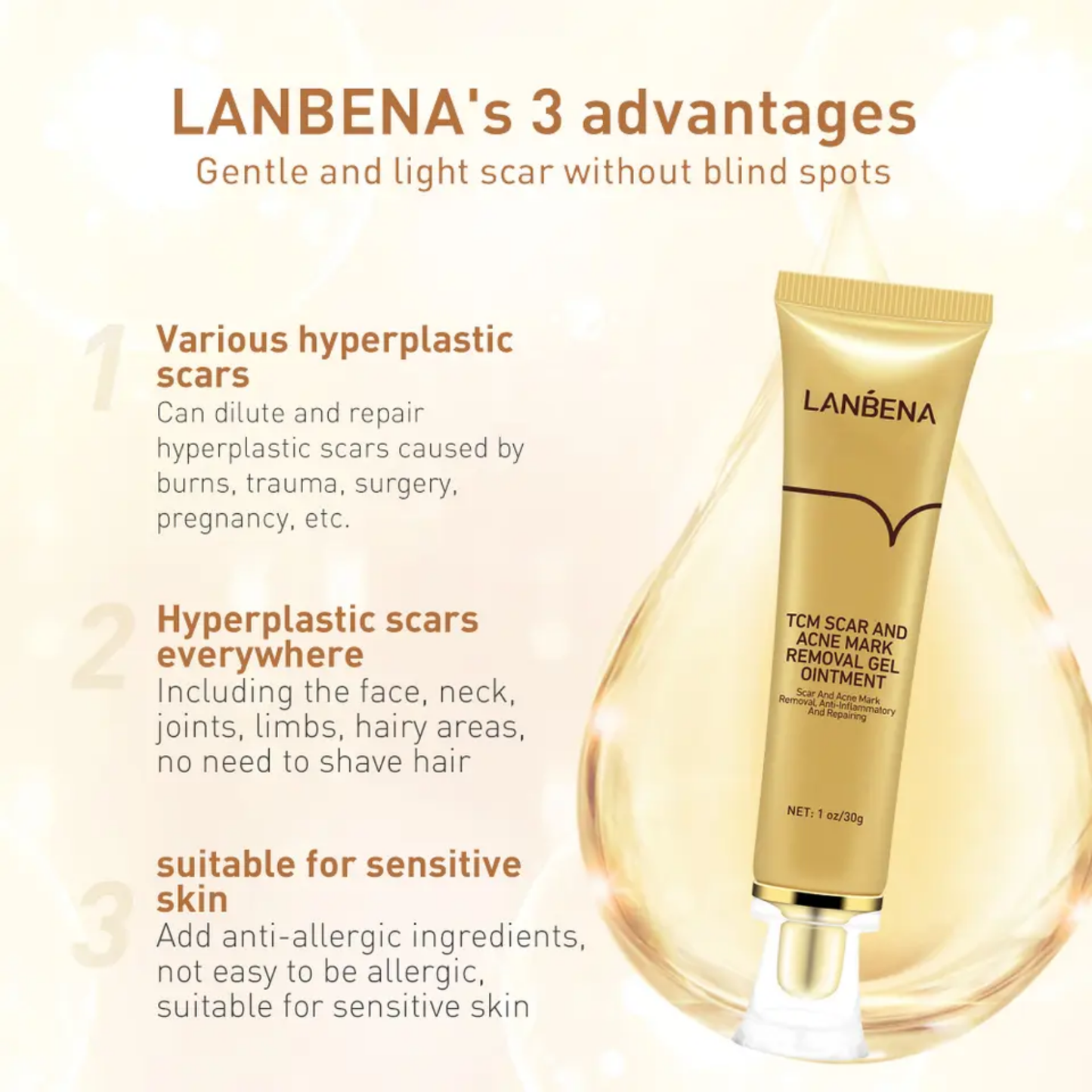 LANBENA scar and acne mark removal gel for skin repairing scar removal wholesale