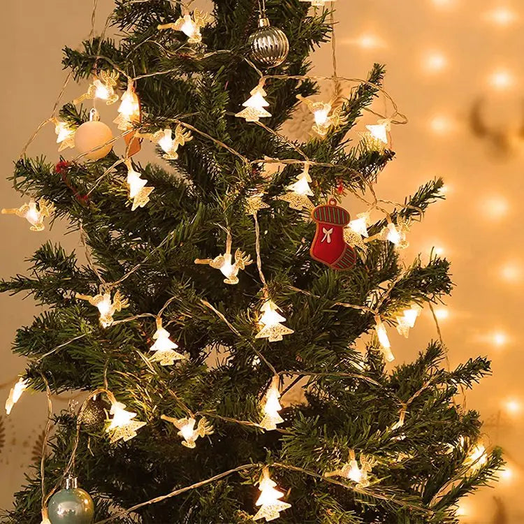 Luminous snowflake garland for 2024 Christmas tree.