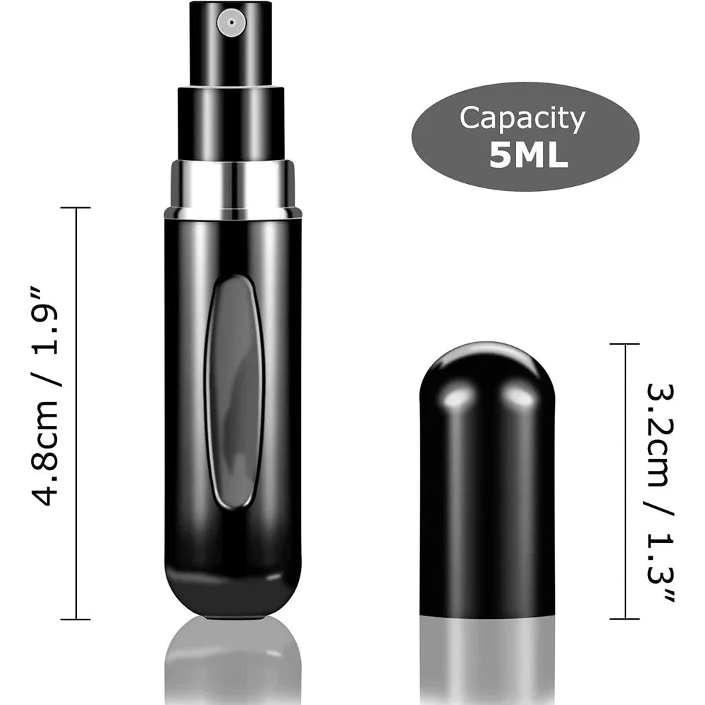 Mini perfume bottle, 5ml spray sample dispenser.