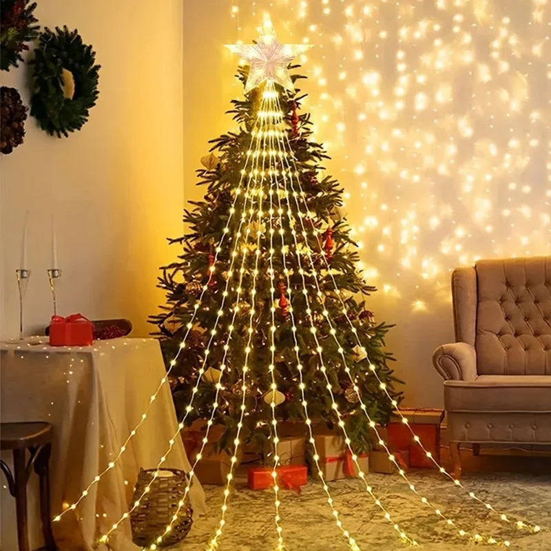 Christmas 2024 & New Year 2025 Cascading Fairy Light Garland