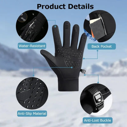 Waterproof and thermal winter gloves for men and women.