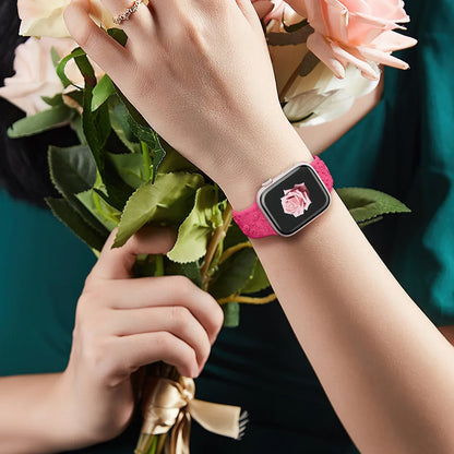 Floral Engraved Silicone Strap for Apple Watch Band.