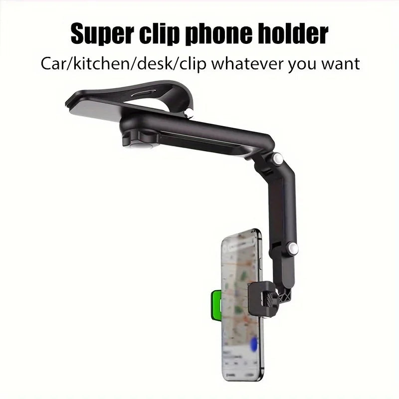 Multifunctional 360 degree phone holder in the car.