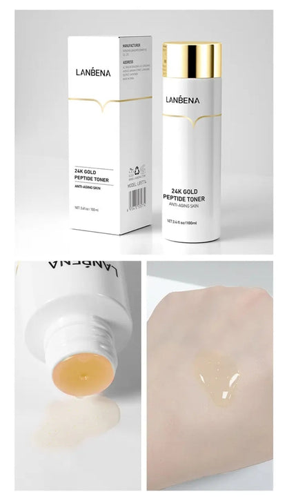 Skin and face toner with 24 carat gold peptides